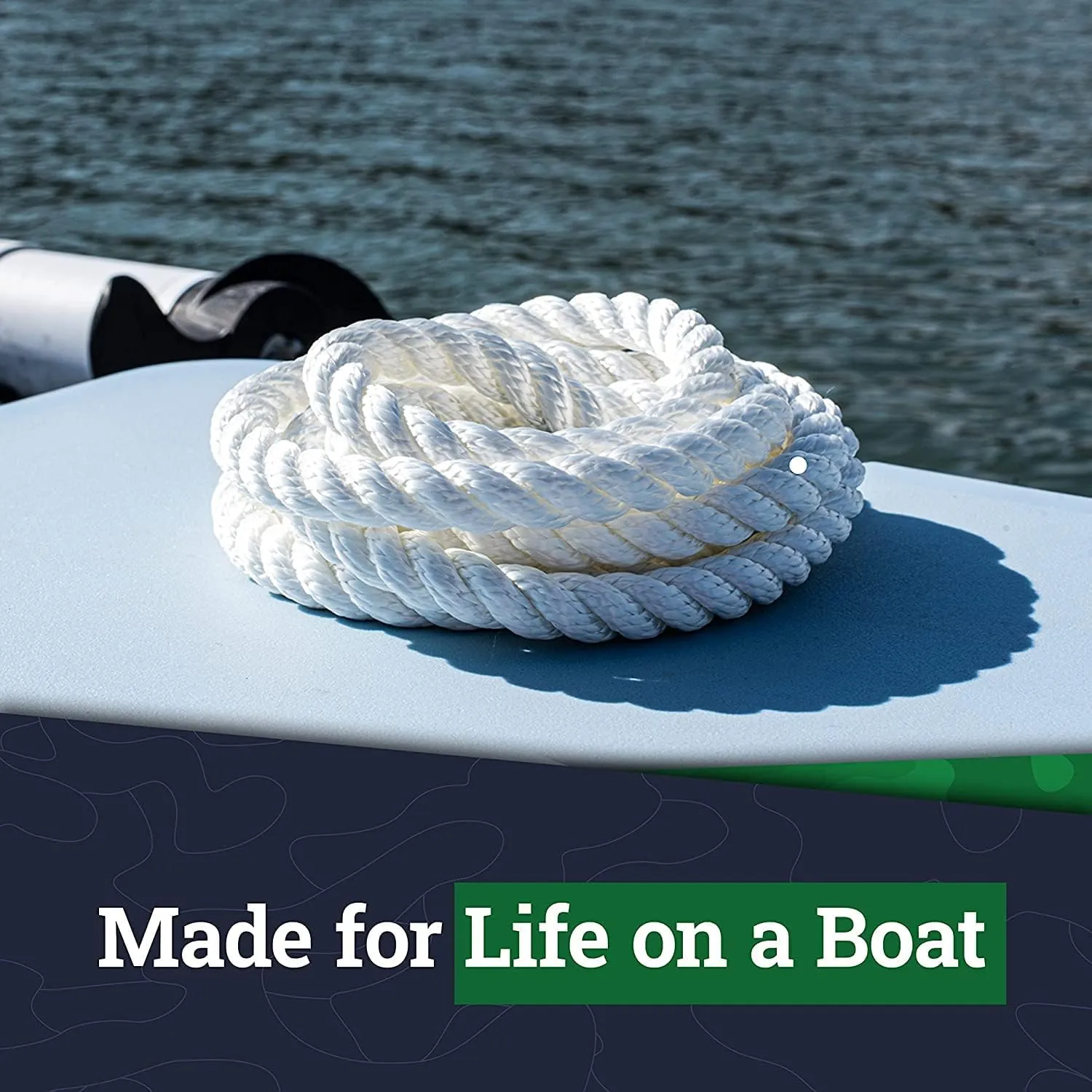SGT KNOTS Twisted Nylon Rope – Heavy Duty All Purpose Utility Cord for Indoor & Outdoor Use, Medium Stretch – Ideal for Towing, Dock Lines, Crafts, Camping, Survival Gear(1/2" x 100ft, White)