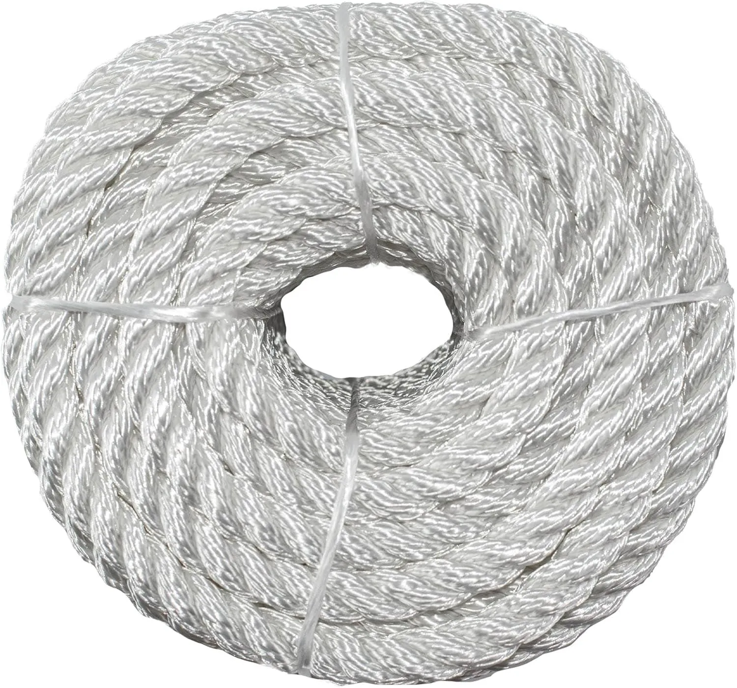 SGT KNOTS Twisted Nylon Rope – Heavy Duty All Purpose Utility Cord for Indoor & Outdoor Use, Medium Stretch – Ideal for Towing, Dock Lines, Crafts, Camping, Survival Gear(1/2" x 100ft, White)