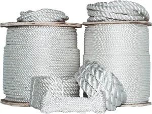 SGT KNOTS Twisted Polyester Rope - Low Stretch and High Strength Rope for Rigging, Crafts & More (1 1/4 inch x 50 feet - White)