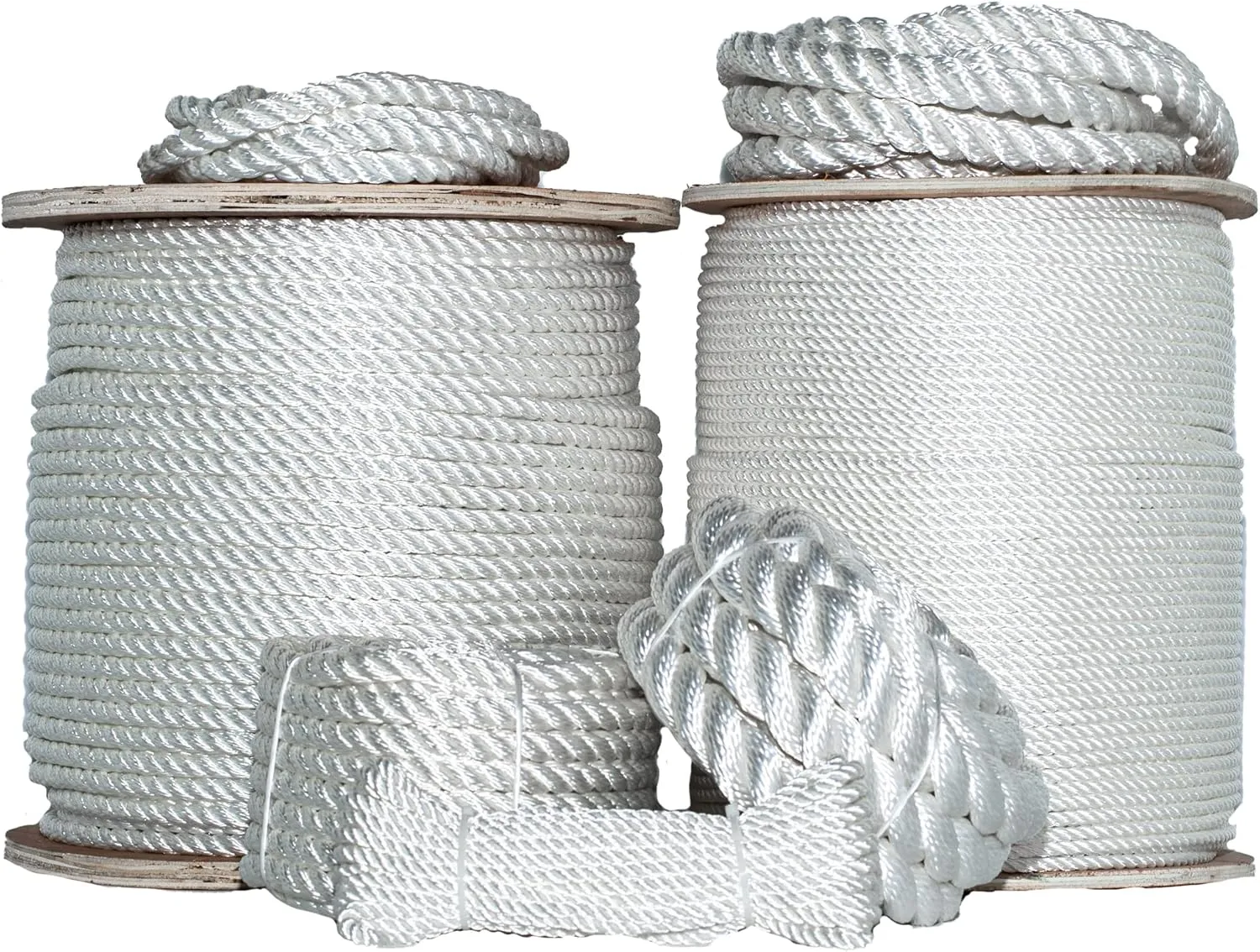 SGT KNOTS Twisted Polyester Rope - Low Stretch and High Strength Rope for Rigging, Crafts & More (1" x 10ft, White)