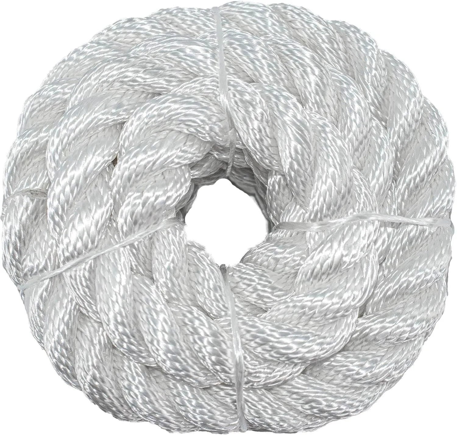 SGT KNOTS Twisted Polyester Rope - Low Stretch and High Strength Rope for Rigging, Crafts & More (1" x 10ft, White)