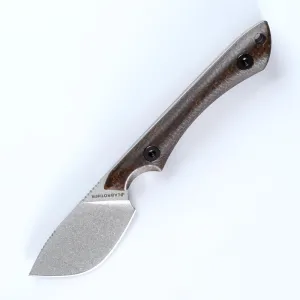 sheathed DC53 blade fixed knife hunting knife, linen handle fruit knife (Linen handle type A)