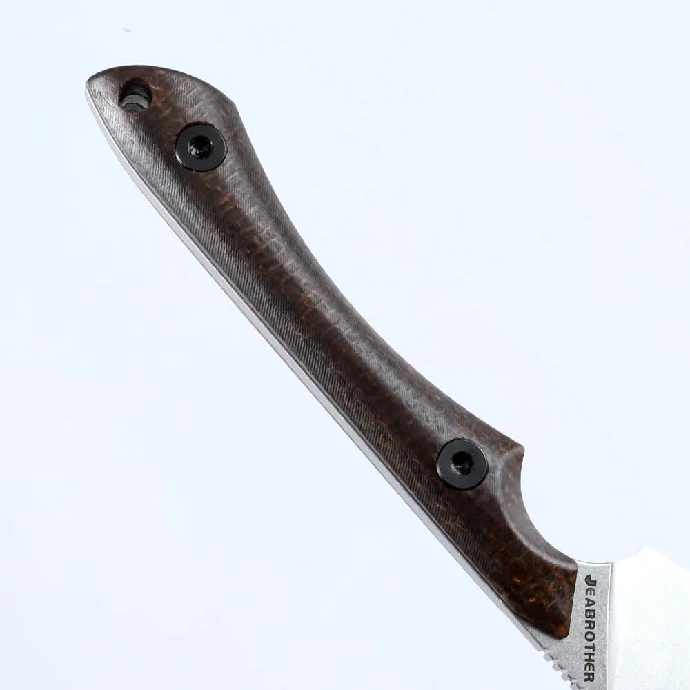 sheathed DC53 blade fixed knife hunting knife, linen handle fruit knife (Linen handle type A)