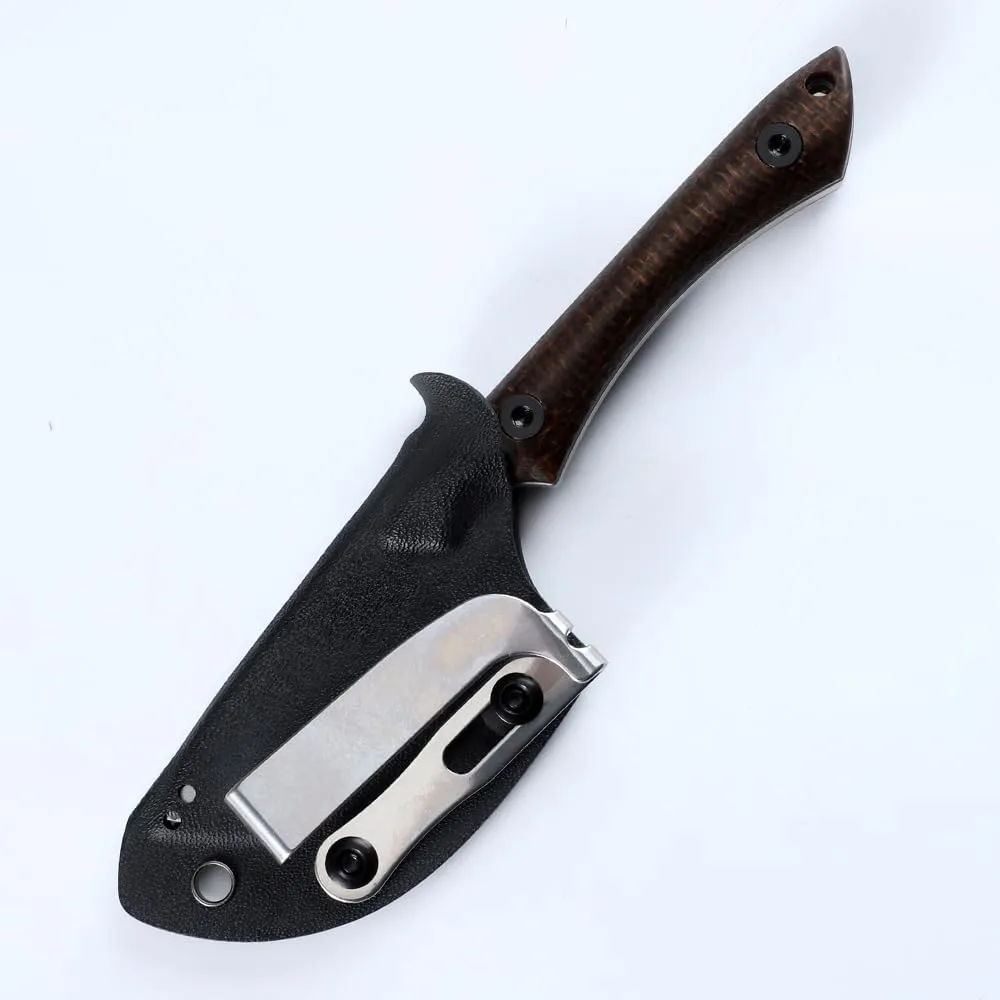 sheathed DC53 blade fixed knife hunting knife, linen handle fruit knife (Linen handle type A)