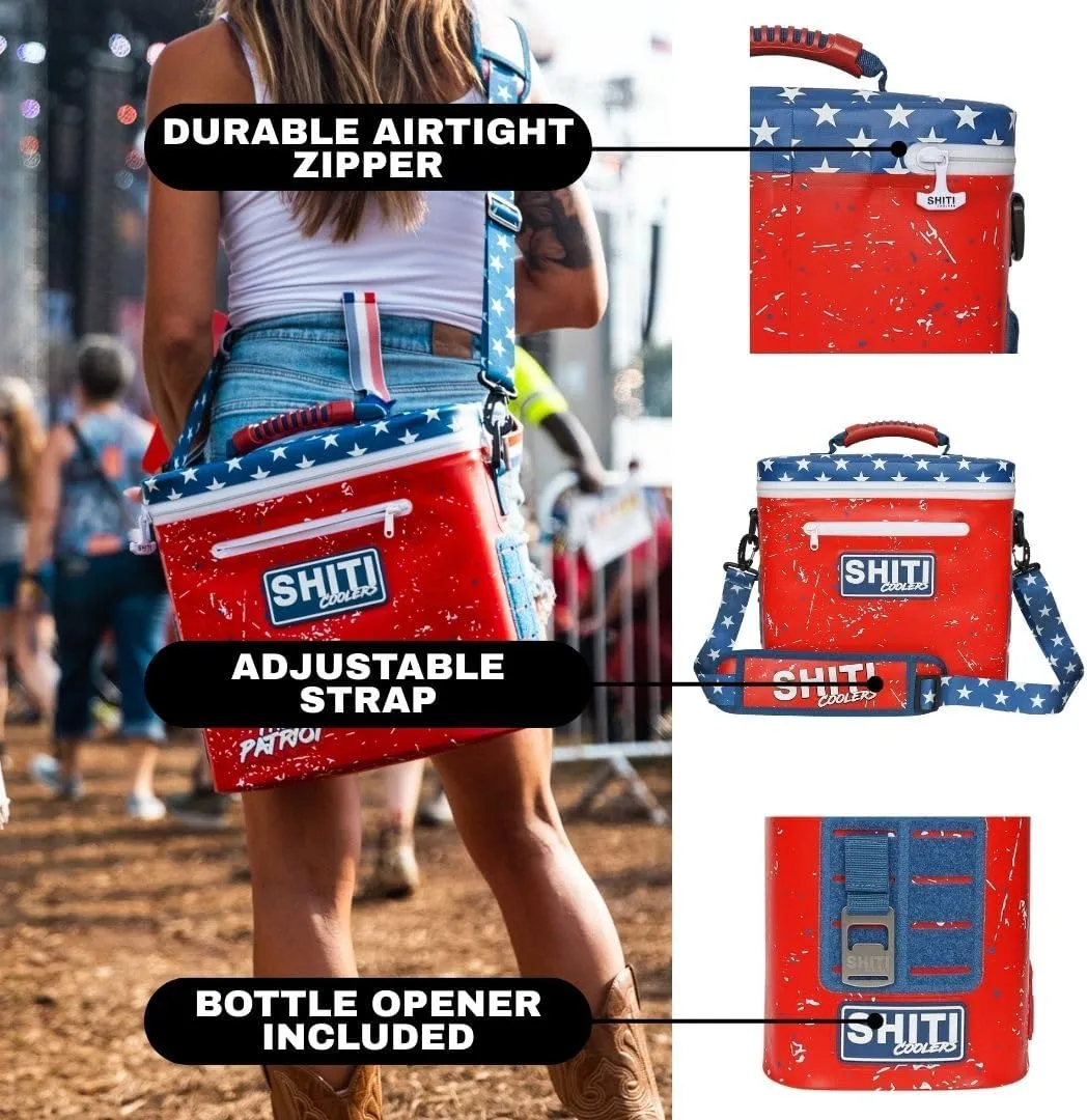 SHITI Coolers Cooler for Camping, Travel, Beach, Soft Lunch Box for Food, Drinks & Ice, Portable, Waterproof 24 Hr Insulated Bag with Shoulder Straps, Customizable