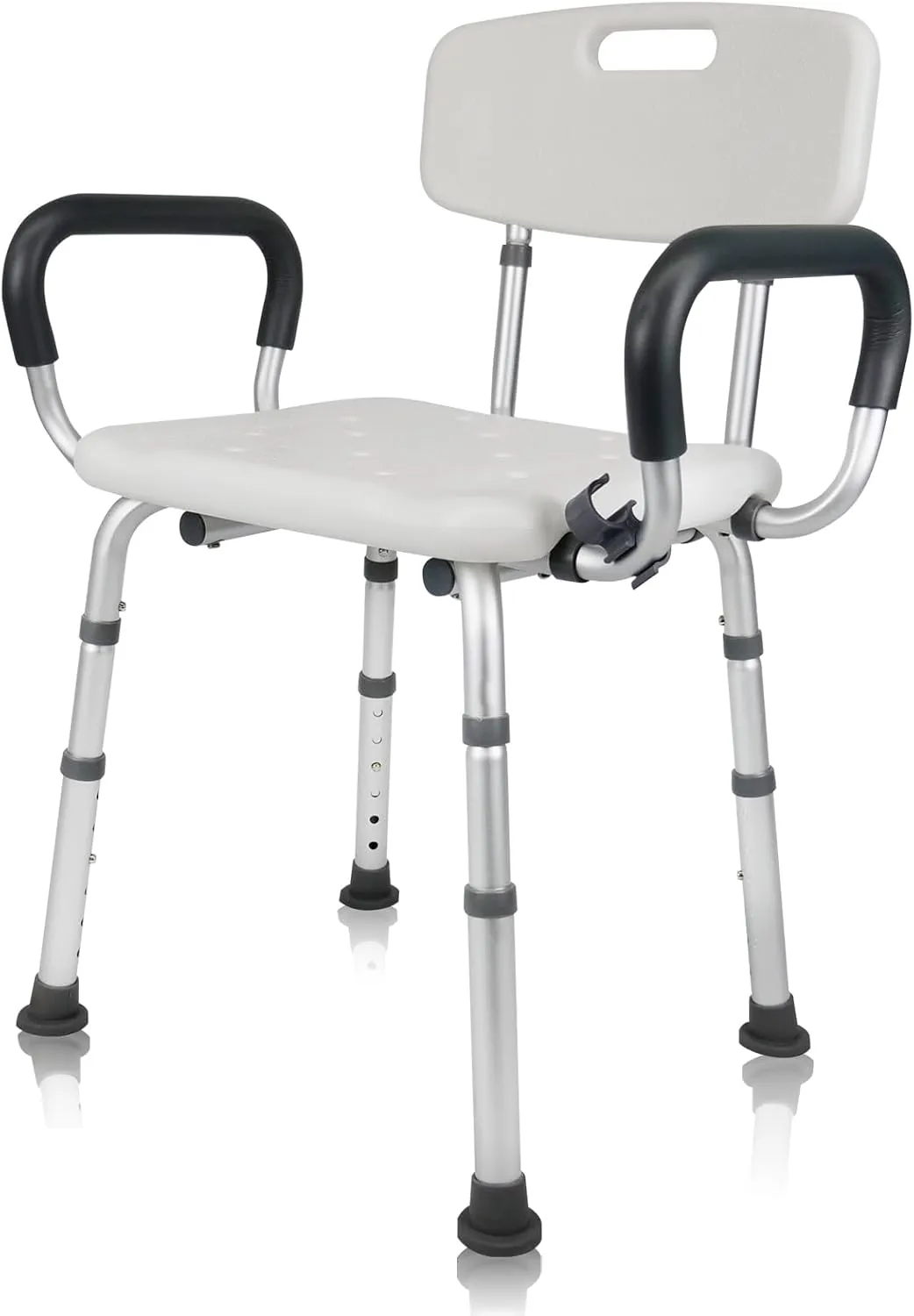 Shower Chair Seat with Arms and Back, Padded Handicap Shower Chair for Inside Shower, Adjustable Heavy Duty Shower Bench for Adults, Elderly and Disabled, Tool (Upgrade Shower Chair)