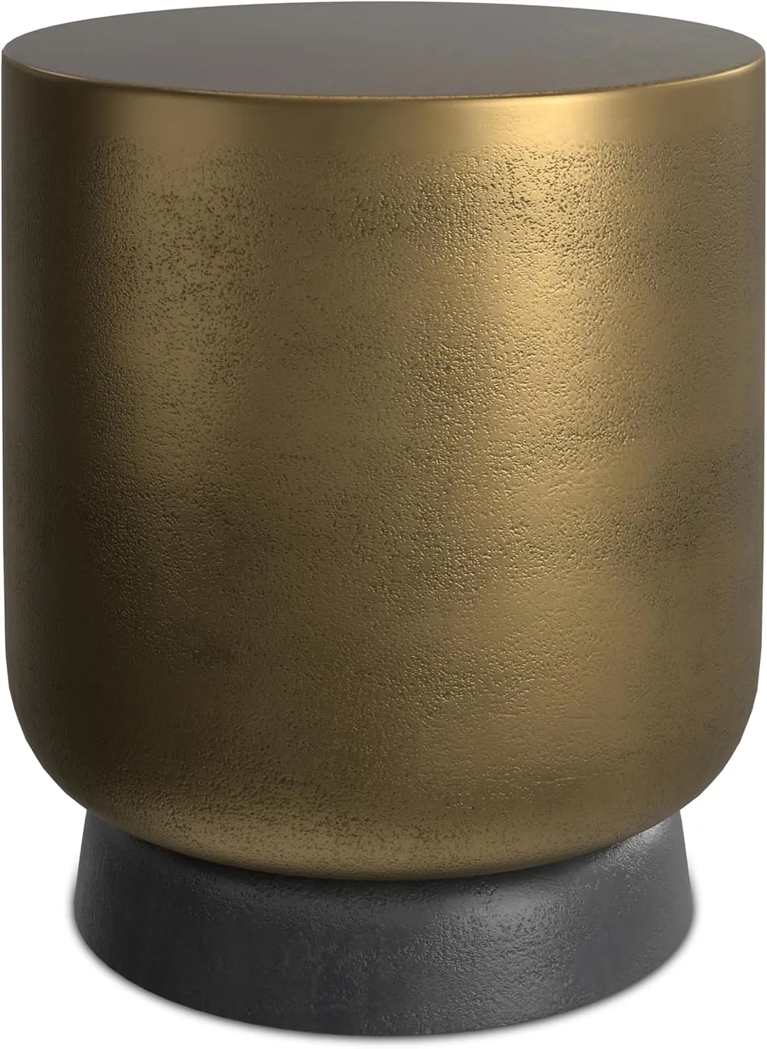 SIMPLIHOME Cody Metal Side Table in Antique Brass/Bronze, 16-inch Round, 18-inch Tall, Cast Aluminum Accent Table for Living Room, Bedroom, Office