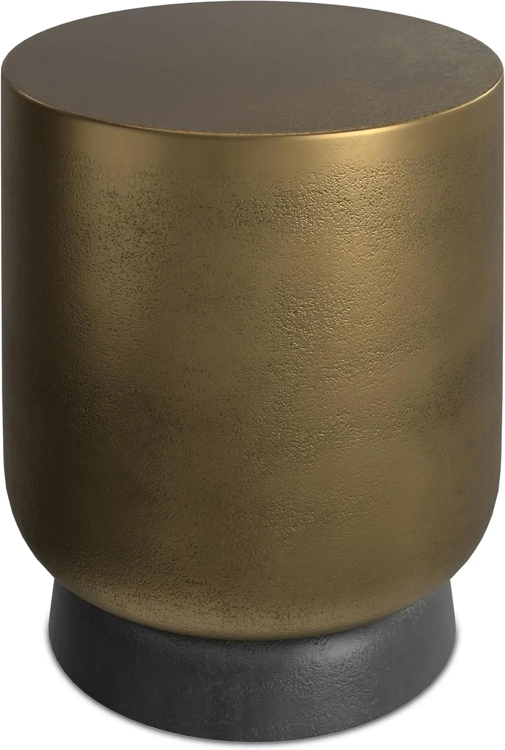 SIMPLIHOME Cody Metal Side Table in Antique Brass/Bronze, 16-inch Round, 18-inch Tall, Cast Aluminum Accent Table for Living Room, Bedroom, Office