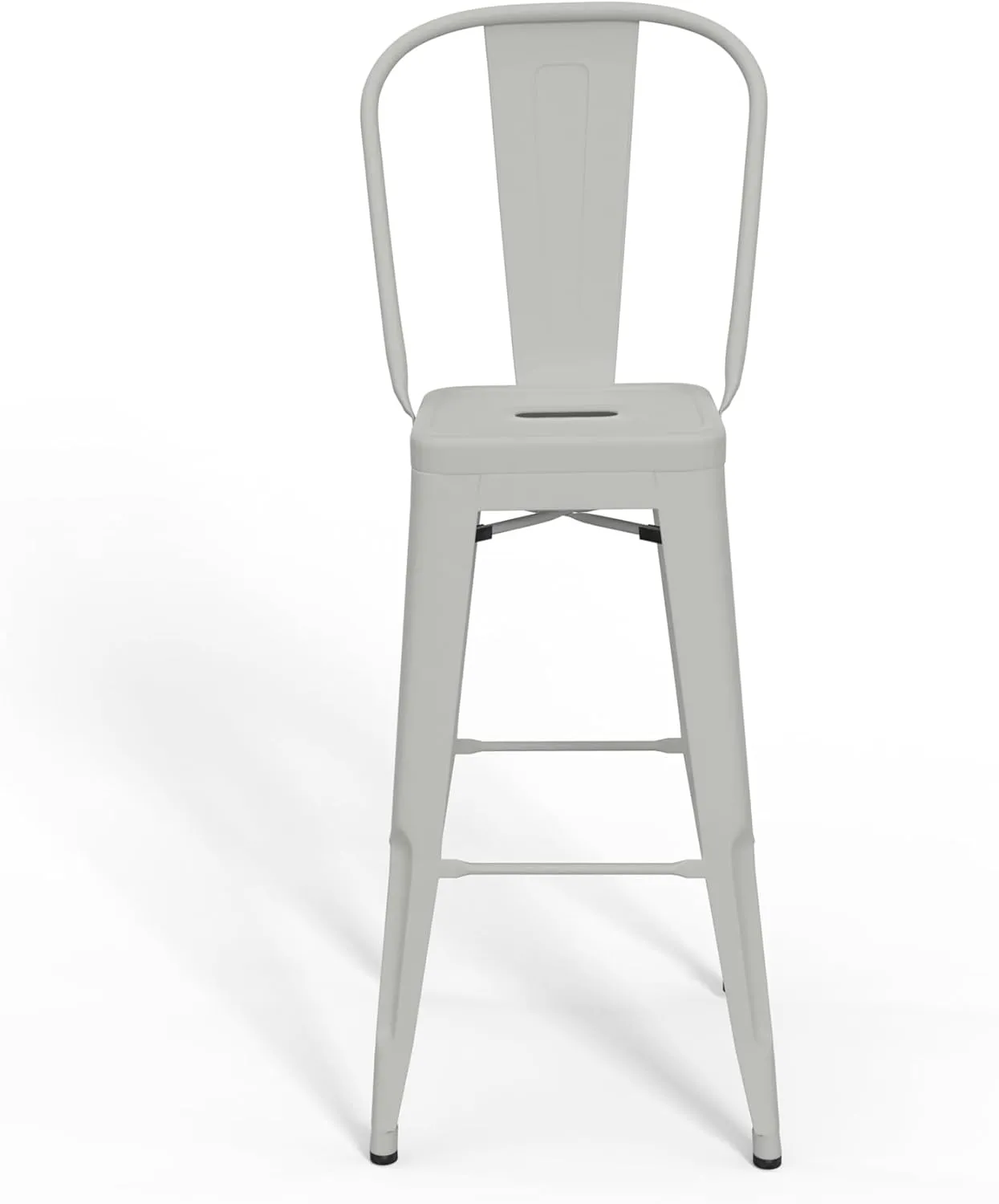SIMPLIHOME Fletcher Industrial Metal 30 Inch Metal Bar Stool (Set of 2) in White, For the Dining Room and Kitchen