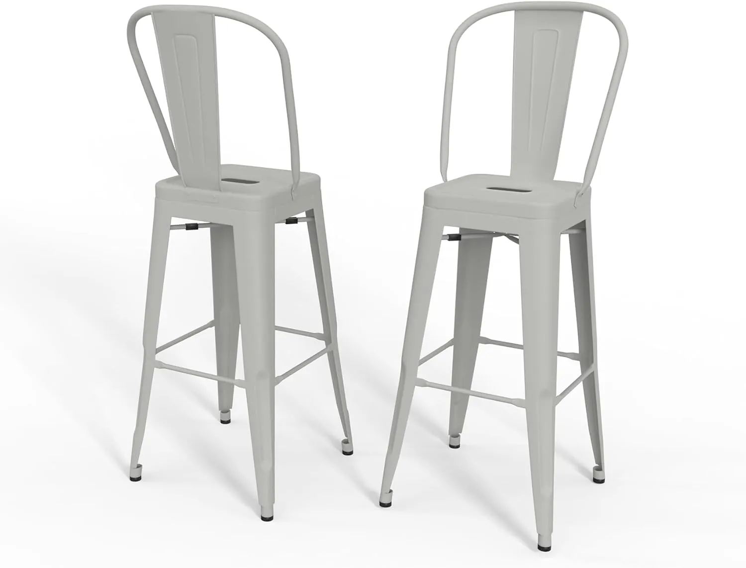 SIMPLIHOME Fletcher Industrial Metal 30 Inch Metal Bar Stool (Set of 2) in White, For the Dining Room and Kitchen