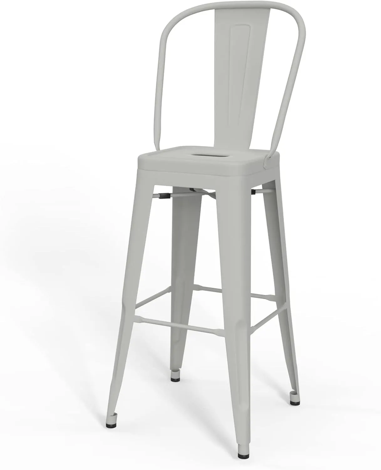 SIMPLIHOME Fletcher Industrial Metal 30 Inch Metal Bar Stool (Set of 2) in White, For the Dining Room and Kitchen