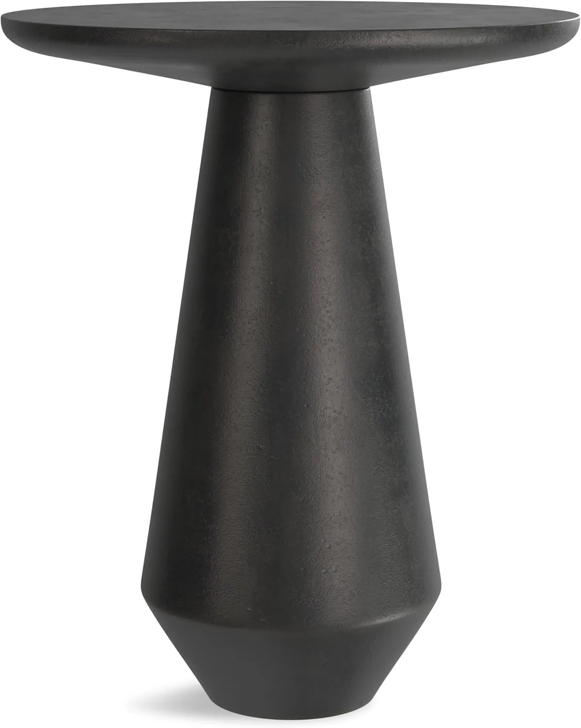 SIMPLIHOME Gloria Cast Aluminum Side Table in Graphite, 15.75-inch Round, Powder-Coated Metal Accent Table for Living Room, Bedroom, Assembled