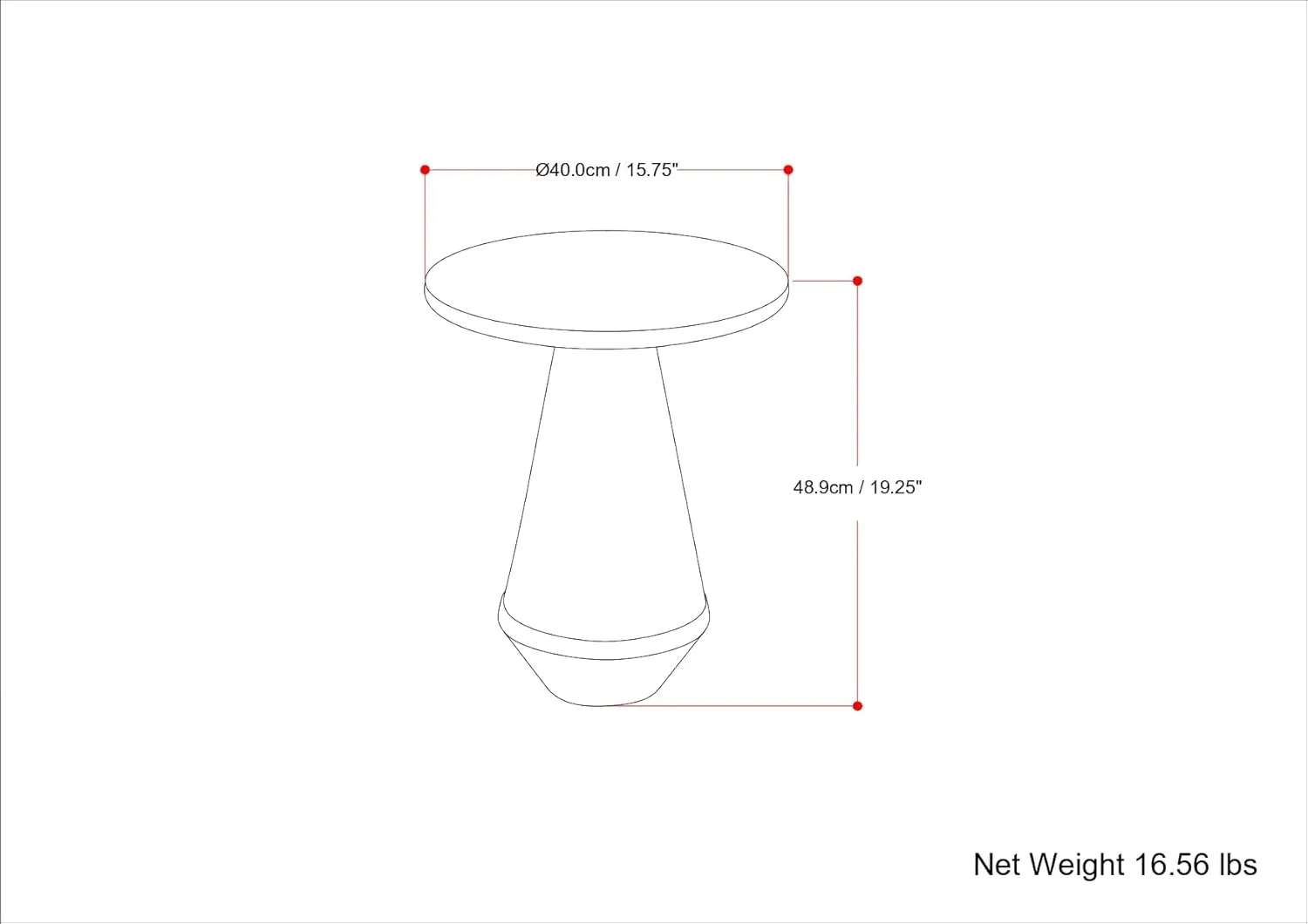 SIMPLIHOME Gloria Cast Aluminum Side Table in Graphite, 15.75-inch Round, Powder-Coated Metal Accent Table for Living Room, Bedroom, Assembled