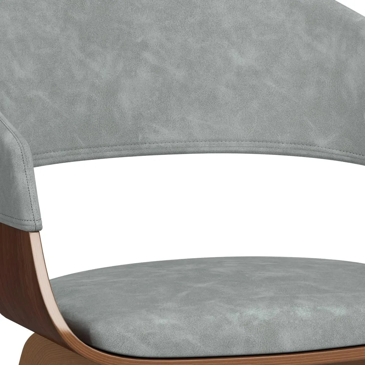 SIMPLIHOME Lowell Dining Chair in Stone Grey Vegan Faux Leather, 21.1 x 20.5 x 30.3 inches, Bentwood Frame, Modern Curved Design for Dining Room