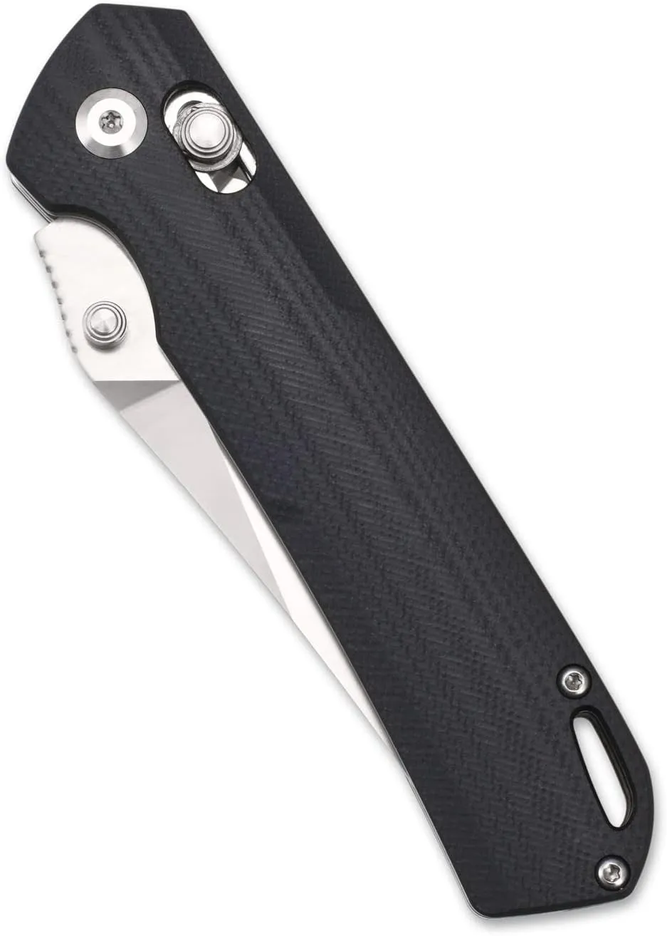 Sitivien ST124 Folding Knife, D2 Steel G10 Handle,Ball Bearing Pivot, Axis lock with Pocket Clip for Camping,Outdoor EDC Knife Tool-Black
