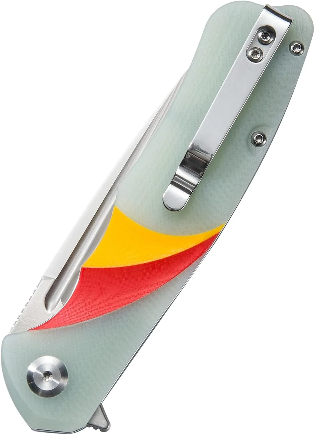 Sitivien ST132 Folding Knife,D2 Steel G10 Handle with Liner Lock,Utility Folding Knife for Outdoor Hiking Camping(Jade)