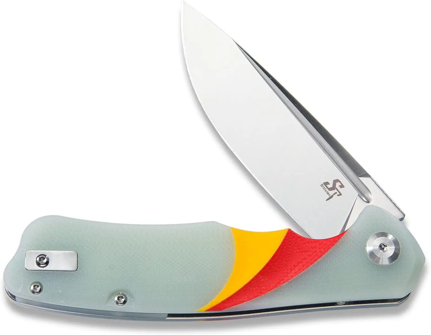 Sitivien ST132 Folding Knife,D2 Steel G10 Handle with Liner Lock,Utility Folding Knife for Outdoor Hiking Camping(Jade)