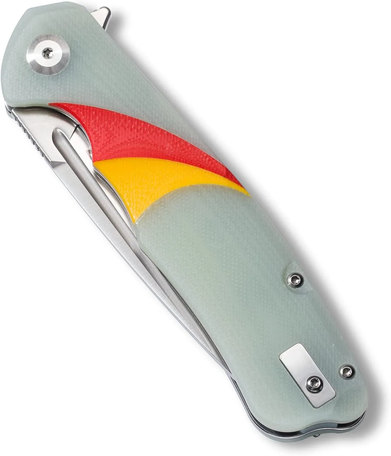 Sitivien ST132 Folding Knife,D2 Steel G10 Handle with Liner Lock,Utility Folding Knife for Outdoor Hiking Camping(Jade)