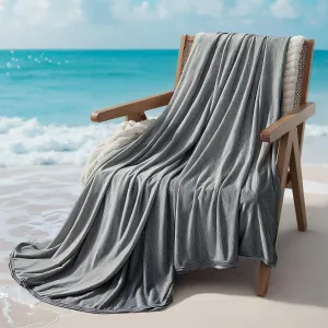 SLEEP ZONE Cooling Blanket for Hot Sleepers, Summer Blanket Queen Size, Double-Sided Cold Blankets, Ultra-Cool Lightweight Breathable Blankets for Bed (Dark Grey, 90''x90'')