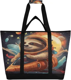 Sloth Reusable Insulated Lunchbox Cooler Bag, Leakproof Kitchen Grocery Bag Collapsible Portable Cooler Tote Bag for Picnic, Camping, Office, Travel