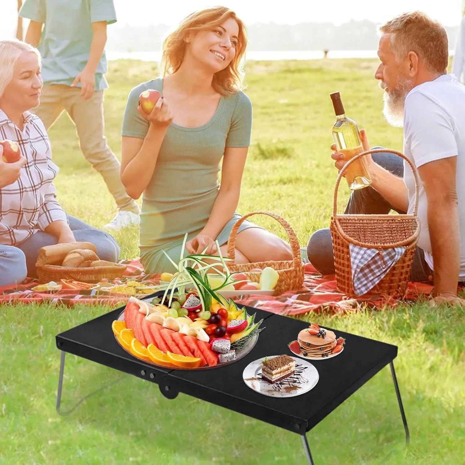 Small Camping Table - Small Camping Folding Table, Multi Functional Outdoor Table | Aluminum Alloy Camping Accessories with Carry Bag, Collapsibles Tables Camping Accessories for Small Spaces