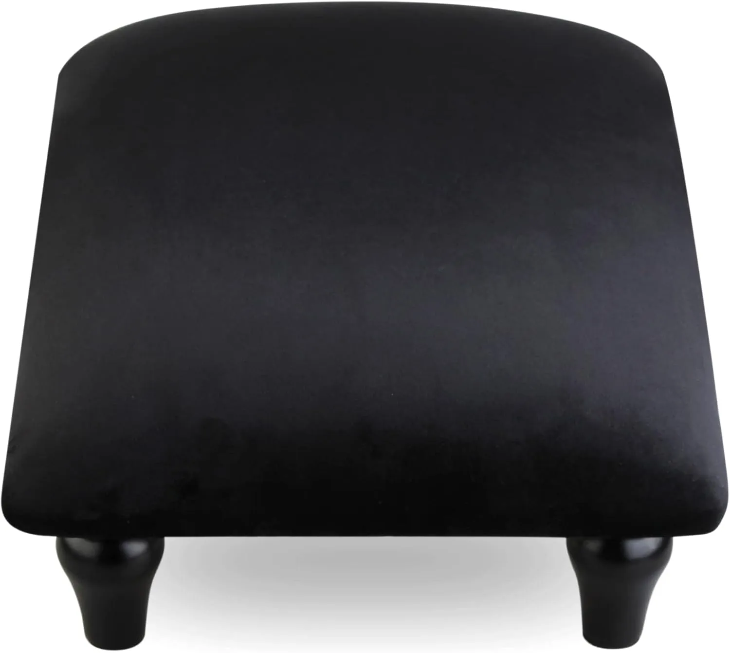 Small Foot Stool Ottoman with Stable Wood Legs Upholstered Footstool Padded Foot Rest Step Stool for High Beds Seat Chair Couch Sofa Patio Bedroom Living Room Office (5.9" H-Black)