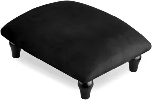 Small Foot Stool Ottoman with Stable Wood Legs Upholstered Footstool Padded Foot Rest Step Stool for High Beds Seat Chair Couch Sofa Patio Bedroom Living Room Office (5.9" H-Black)