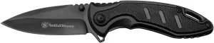 Smith & Wesson CK400LTS 7.3in High Carbon S.S. Folding Knife with a 3in Serrated Tanto Blade and Stainless Handle for Outdoor, Tactical, Survival and EDC