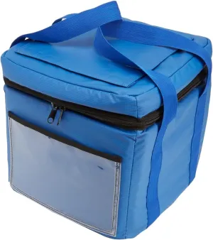 Snack Bag, Durable Lined Easy-to-Clean Leak-Resistant Folding Meal Food Blue Cooler Bag, Double-Zipper Closure & Reinforced Carry Straps
