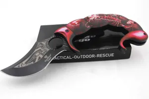 Snake Eye Everyday Carry Scorpion Style Ultra Smooth One Hand Opening Folding Pocket Knife - Ideal for Recreational Work Hiking Camping (Red)