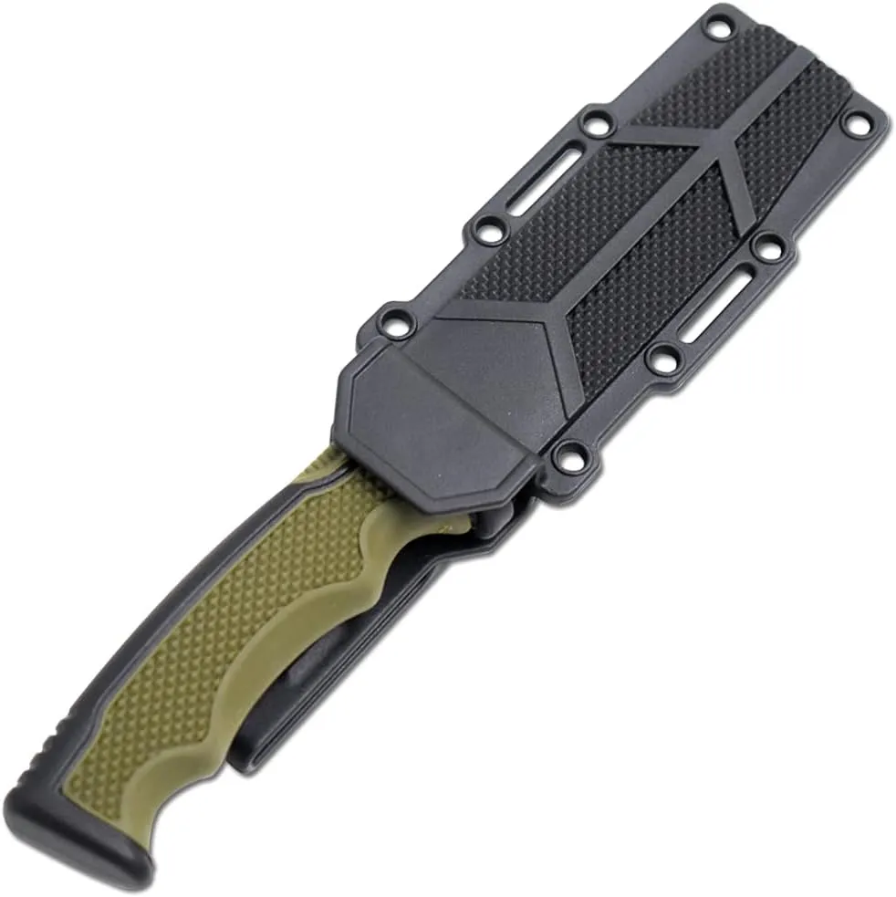 Snake Eye Tactical 10" Heavy Duty Military Marine-Army Fixed Blade Hunting Knife W/Molded Sheath (5236-3)