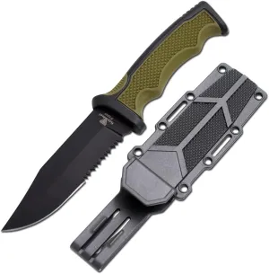 Snake Eye Tactical 10" Heavy Duty Military Marine-Army Fixed Blade Hunting Knife W/Molded Sheath (5236-3)