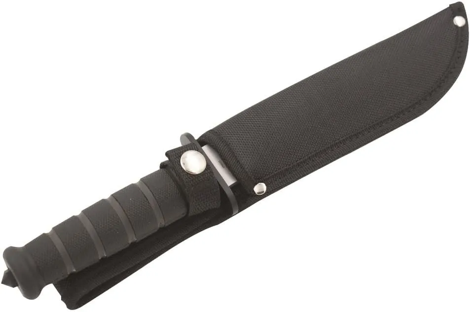 Snake Eye Tactical 12-Inches Heavy-Duty Fixed Blade-Hunting-Outdoor Survival-Knife (Silver-Sawback)