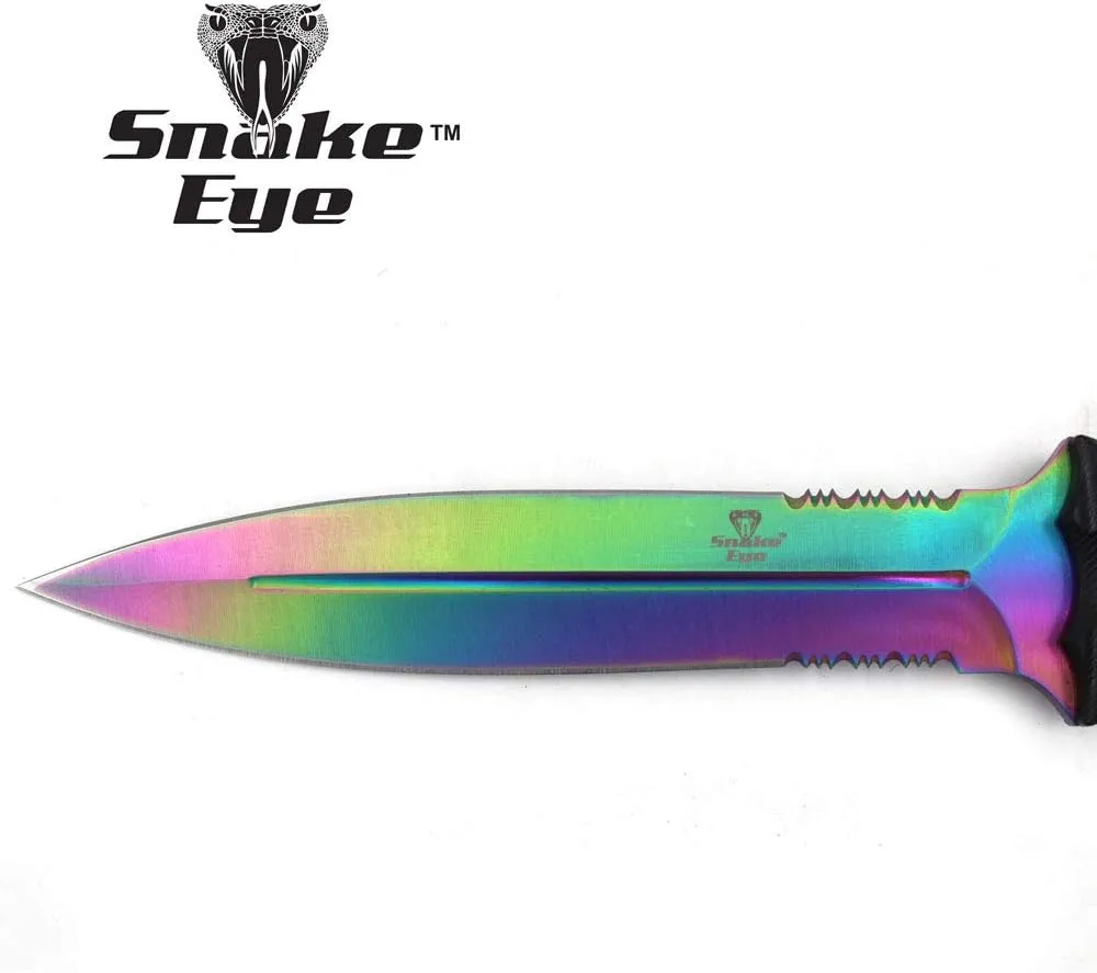 Snake Eye Tactical 12.5" Heavy Duty Full Tang U S A Military Marine Army Fixed Blade Hunting Knife w/Nylon Sheath