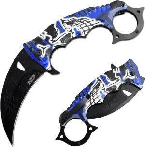 Snake Eye Tactical Dark Fantasy Blade-Jumbo Every Day Carry Folding-Knife (Blue)