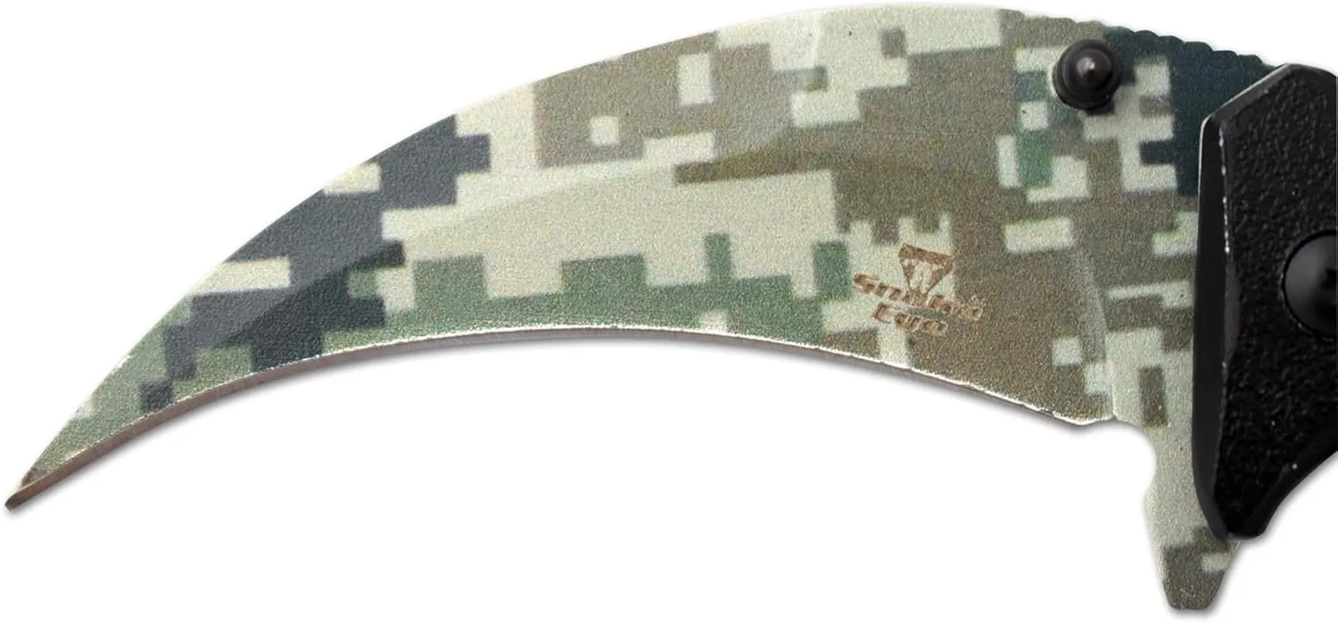Snake Eye Tactical Everyday Carry Assist Style Folding Pocket Knife EDC (Green Camo)