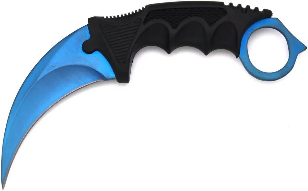 Snake Eye Tactical Triple Set - Fixed Blade/Mini Huntsman/Folding Knife - Outdoors Hunting Camping Fishing Self Defense … (Blue)