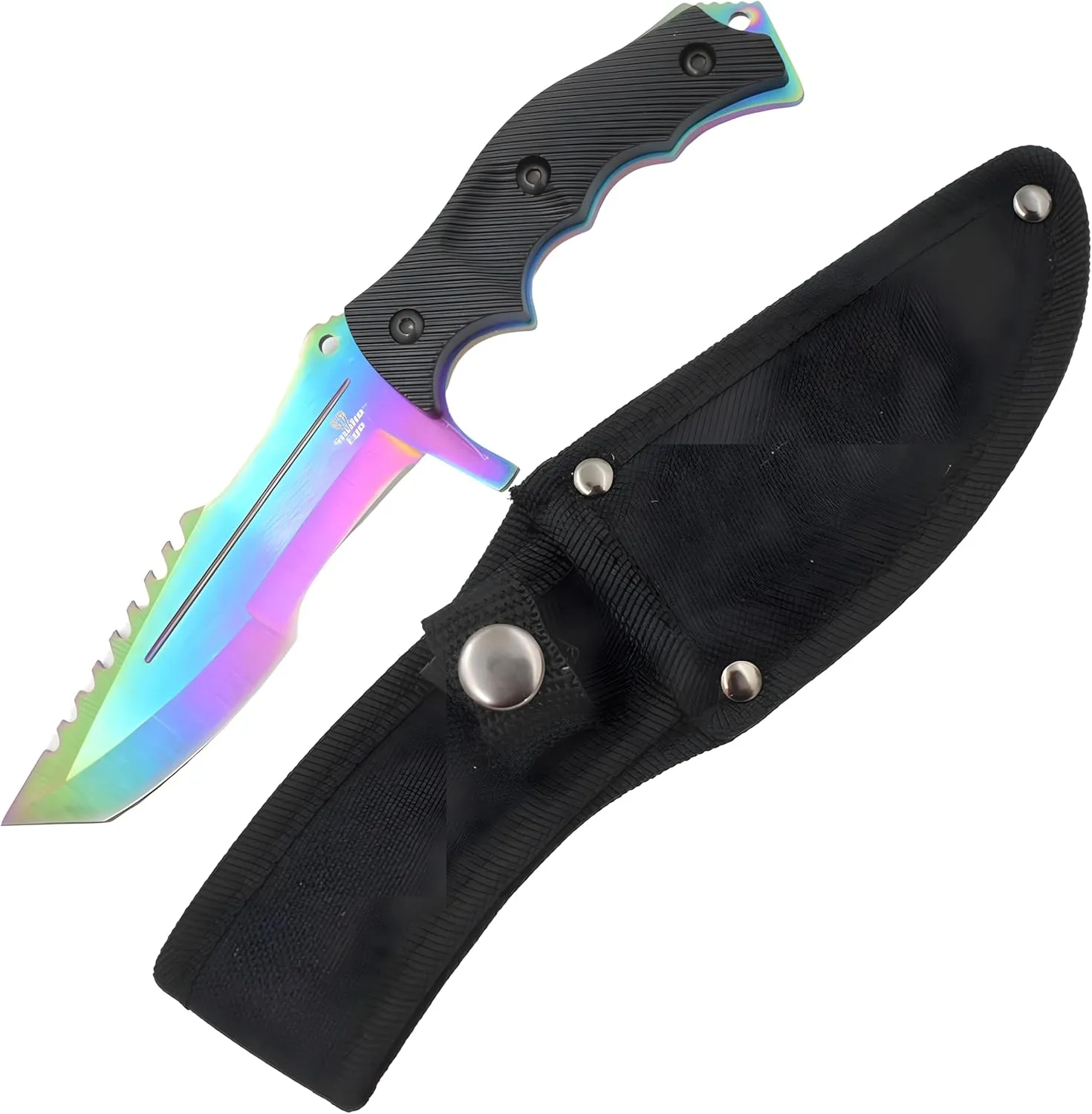 Snake Eye Tactical Triple Set - Karambit,Mini Huntsman Hunting Knife - Outdoors Hunting Camping Fishing (Rainbow)