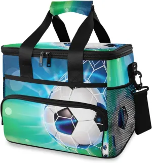 Soccer Goal Football Cooler Bag Insulated Cooler Soft Sided Cooler 24 Can Portable Picnic Bag Large Leakproof Lunch Bag Box for Beach Grocery Camping Travel Car Men Women