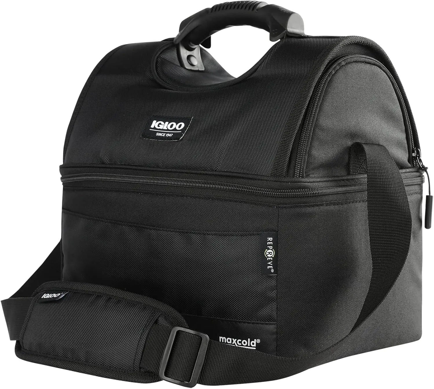 Soft Cooler Gripper Evergreen Eco Lunch Bag, 16-Can Dual Compartment Lunch Cooler, Insulated Lunch Box, Soft Sided Cooler Bag