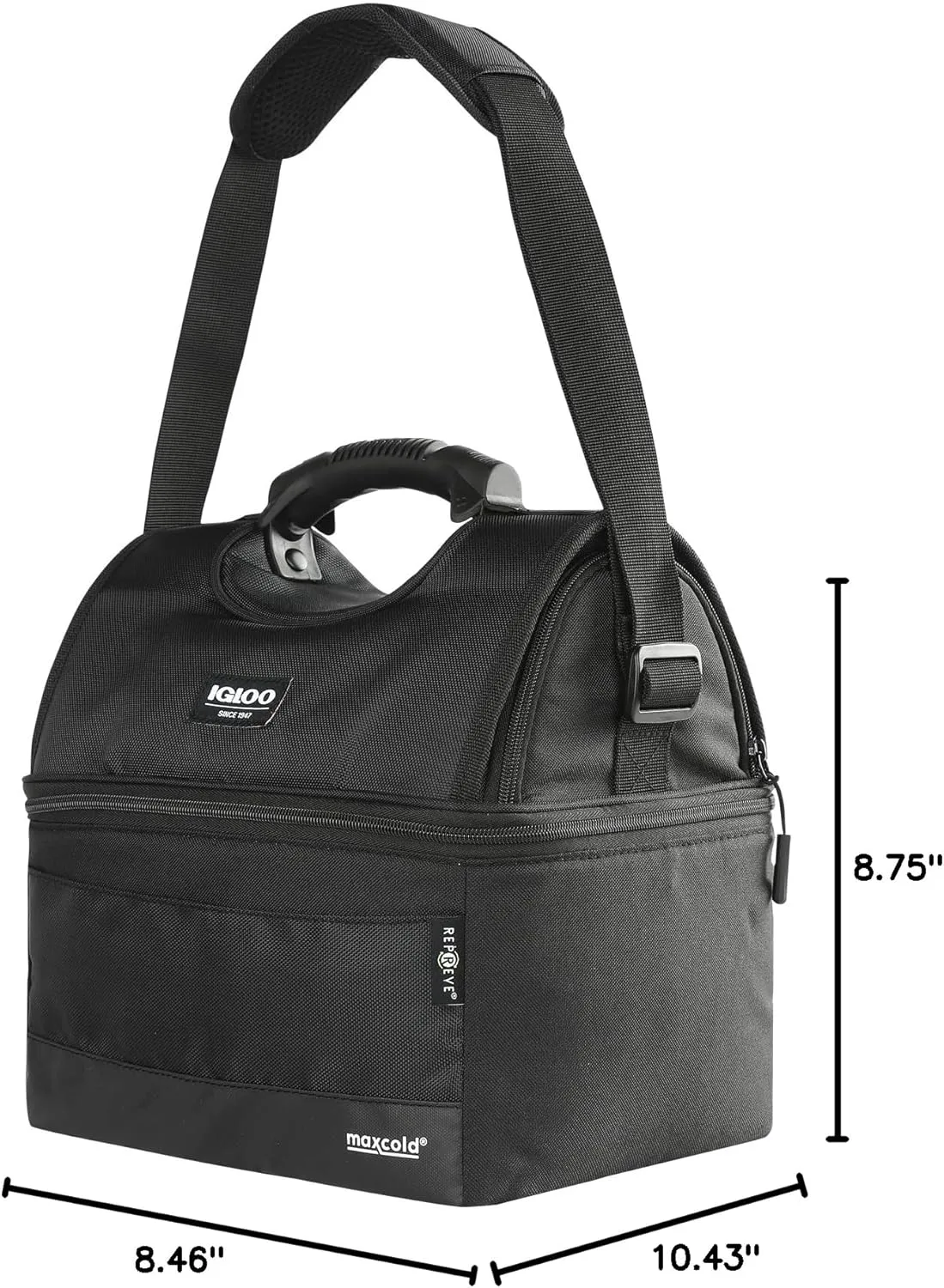 Soft Cooler Gripper Evergreen Eco Lunch Bag, 16-Can Dual Compartment Lunch Cooler, Insulated Lunch Box, Soft Sided Cooler Bag
