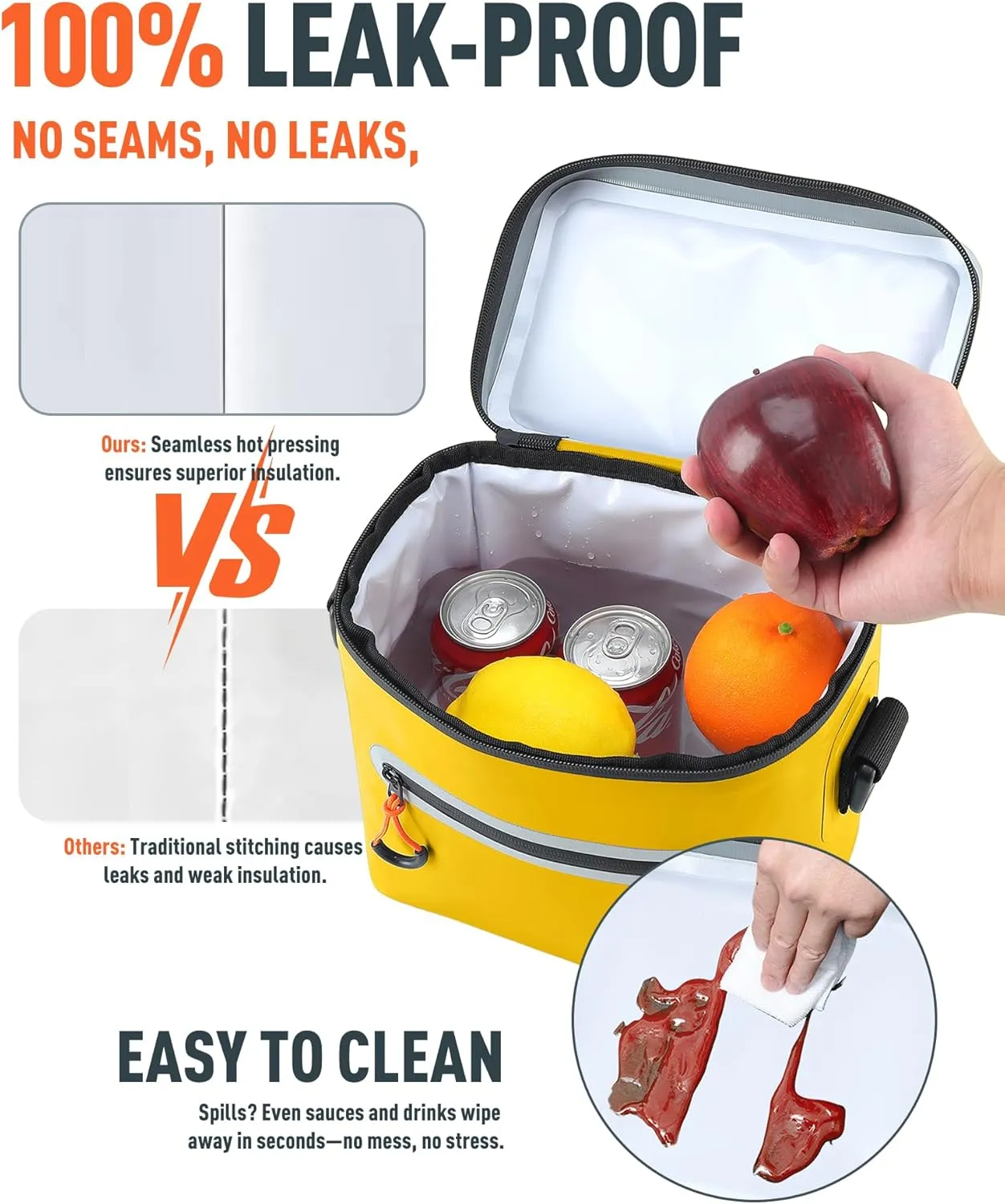 Soft-Sided Cooler Bag, 7/16/30 Can Portable Ice Chest Box, Waterproof, Leak-Proof, Insulated Cooler for Lunch, Beach, Drink, Beverage, Travel, Camping, Picnic