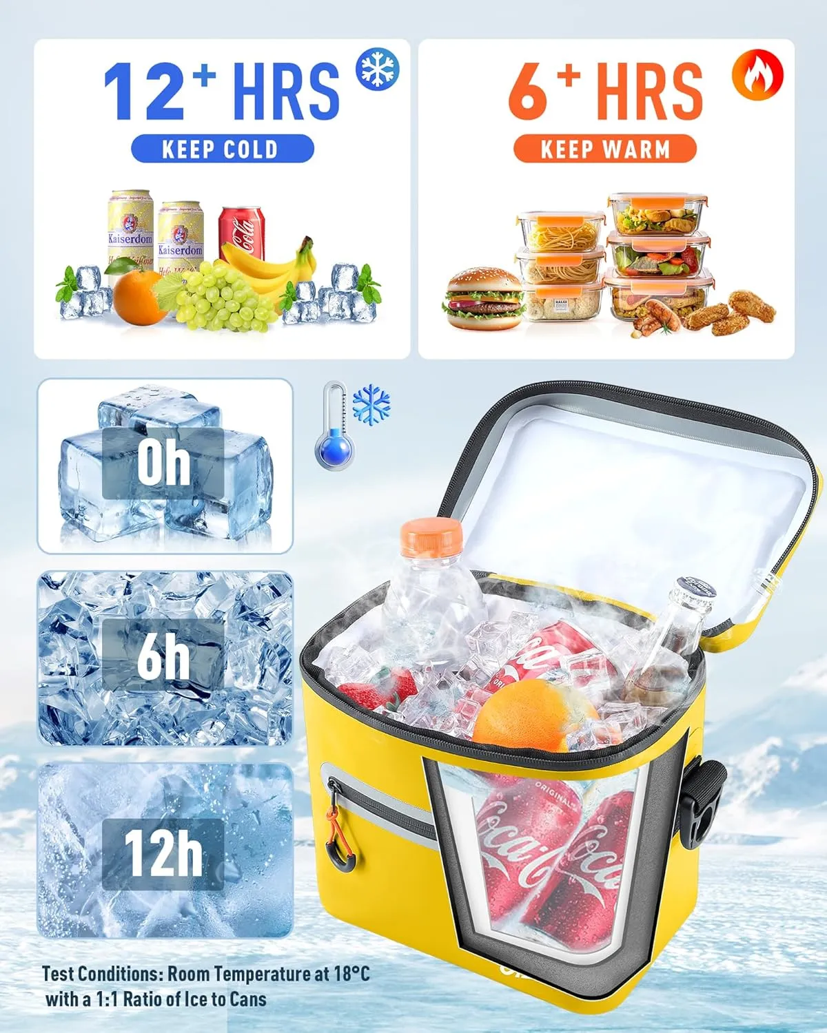 Soft-Sided Cooler Bag, 7/16/30 Can Portable Ice Chest Box, Waterproof, Leak-Proof, Insulated Cooler for Lunch, Beach, Drink, Beverage, Travel, Camping, Picnic