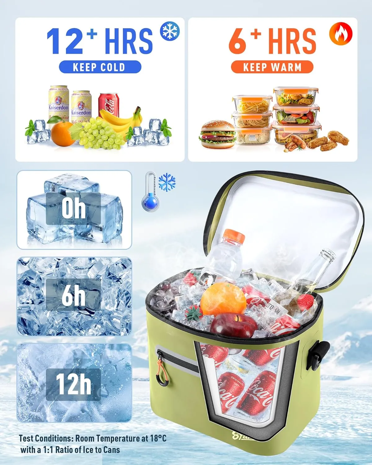 Soft-Sided Cooler Bag, 7/16/30 Can Portable Ice Chest Box, Waterproof, Leak-Proof, Insulated Cooler for Lunch, Beach, Drink, Beverage, Travel, Camping, Picnic