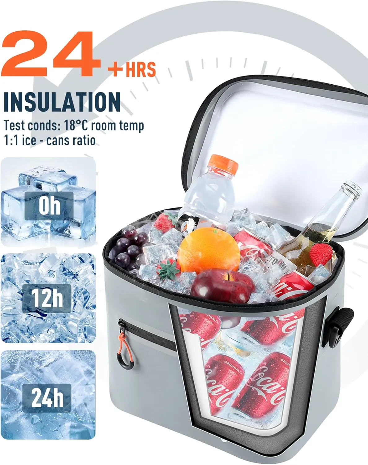 Soft-Sided Cooler Bag, 7/16/30 Can Portable Ice Chest Box, Waterproof, Leak-Proof, Insulated Cooler for Lunch, Beach, Drink, Beverage, Travel, Camping, Picnic