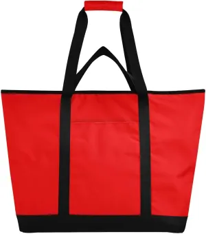 Soft Sided Cooler Bag Hot or Cold Carrier Collapsible Leak Proof Insulated Bag with Handles for Beach Travel Picnics Red Solid Color Pure Plain