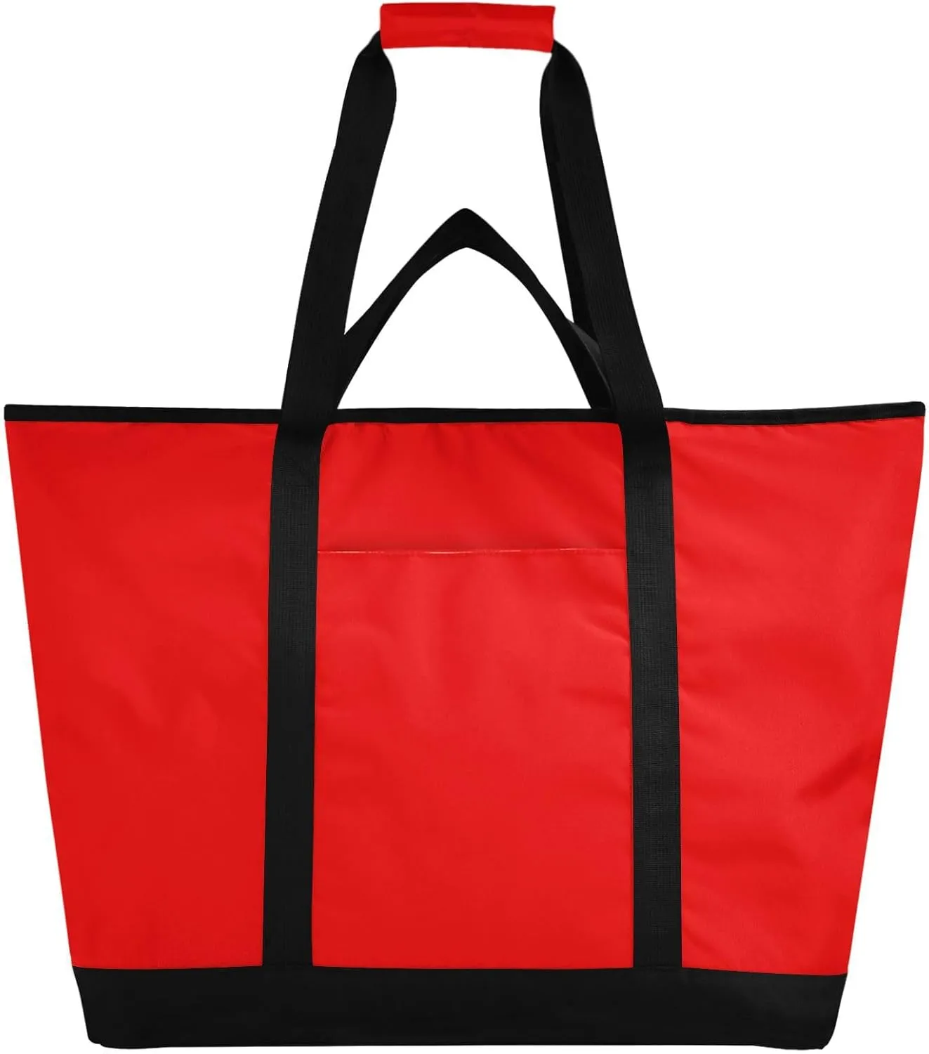 Soft Sided Cooler Bag Hot or Cold Carrier Collapsible Leak Proof Insulated Bag with Handles for Beach Travel Picnics Red Solid Color Pure Plain