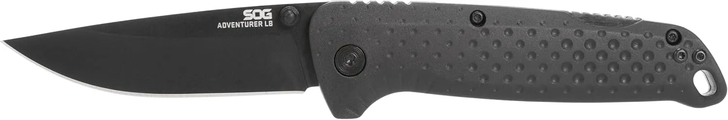 SOG Adventurer LB 3" Lightweight Portable Outdoor Folding Knife | CRYO 5CR15MOV Steel | GRN Handle | Lock-Back Mechanism
