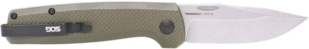 SOG Terminus SJ Daily Ambidextrous Carry Folding Knives with Slip Joint Mechanism | G10 Handle | CRYO D2 Steel Blade