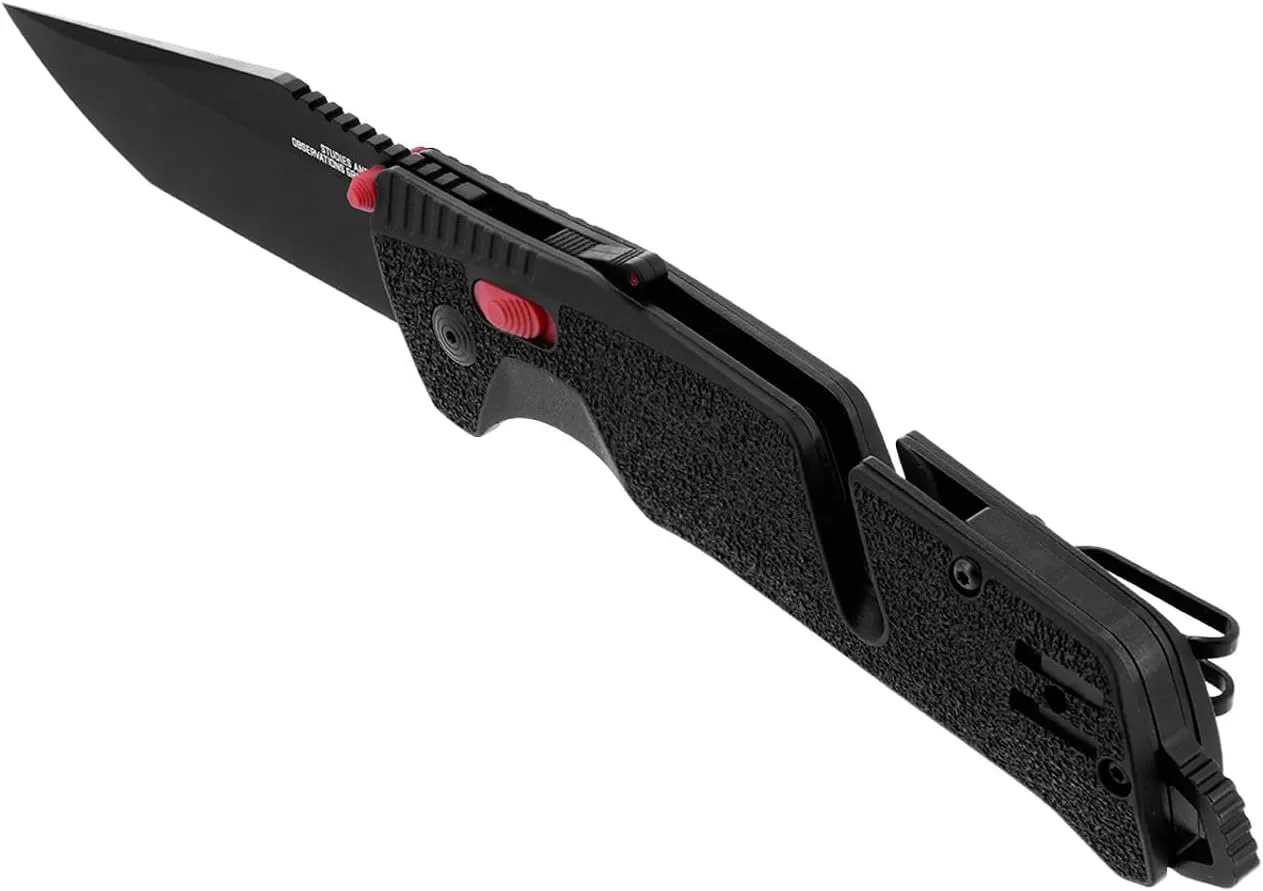 SOG Trident at Ambidextrous Professional Tanto Folding Knives | Heat-Treated CRYO D2 3.75" Stainless Steel Blade